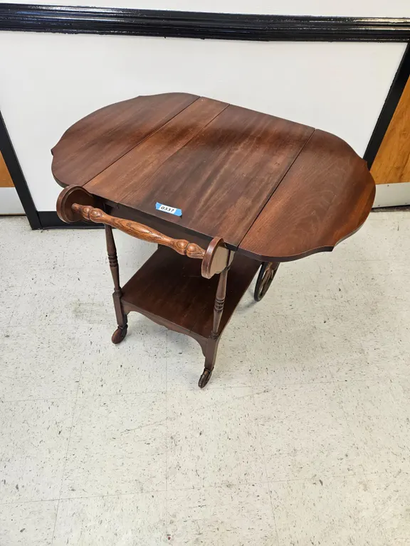 Wooden Drop Leaf Serving Cart