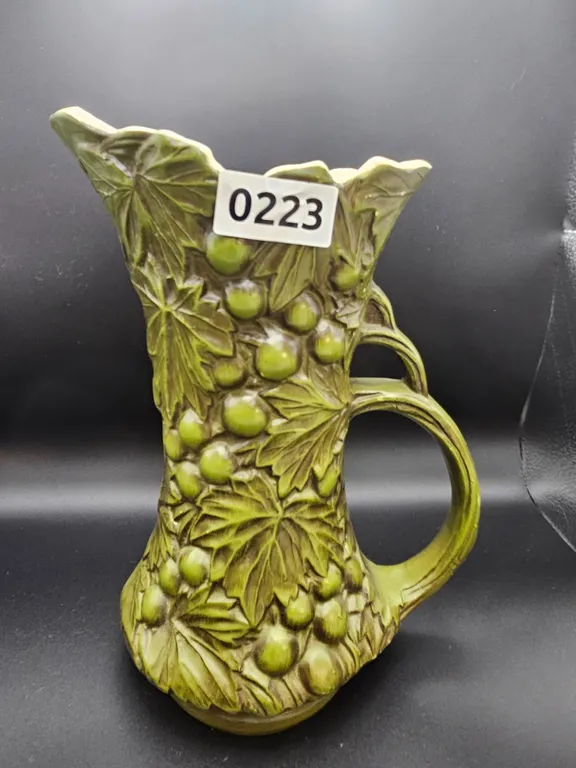 McCoy Green Grape Pattern Ceramic Pitcher