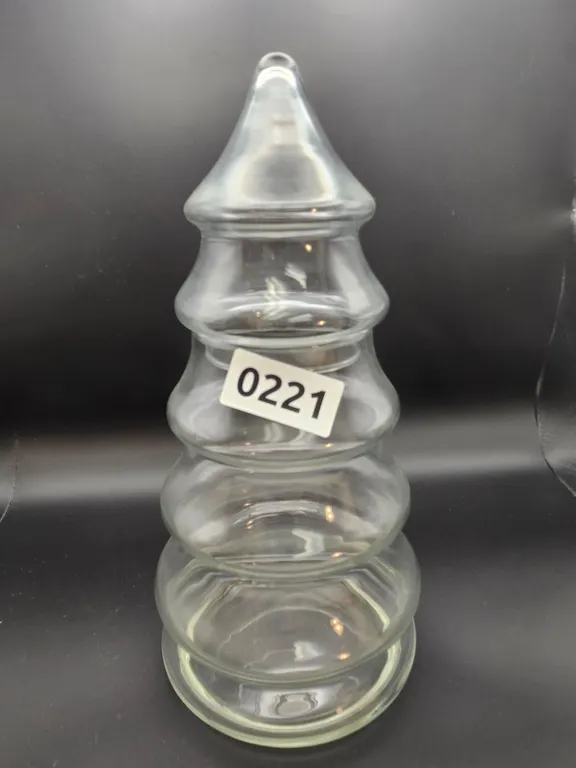 Clear Glass Christmas Tree Jar