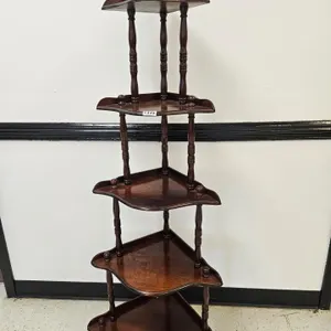 Five-Tier Wooden Corner Shelf Unit