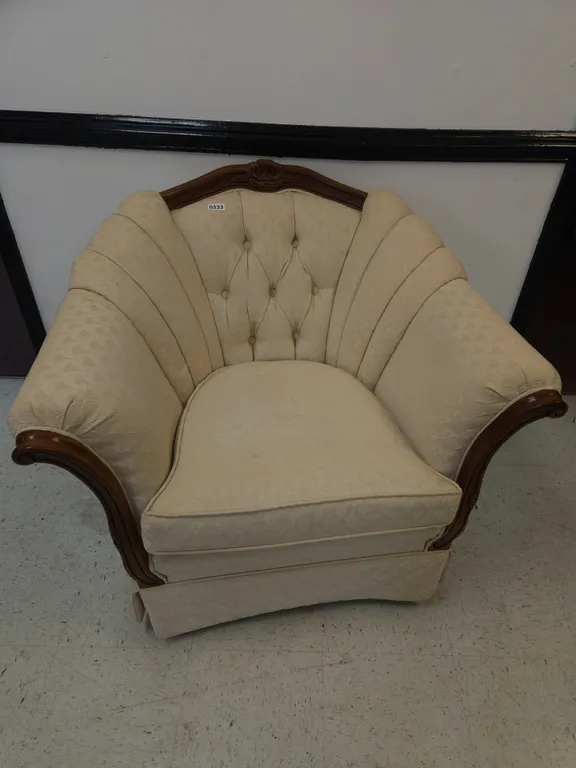 Upholstered Wood Frame Armchair
