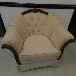 Upholstered Wood Frame Armchair