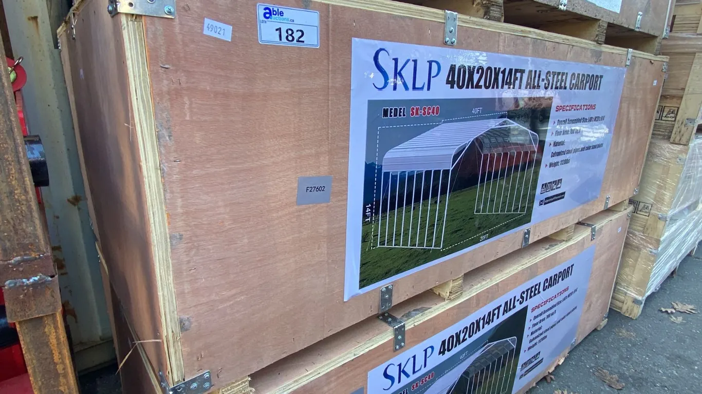 SKLP SK-SC40, 40' X 20' X 14'H HEAVY DUTY ALL STEEL CARPORT *IN CRATE*