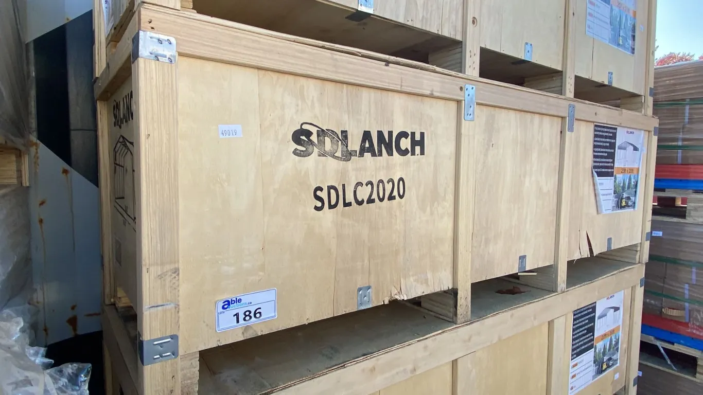 SDLANCH SDLC2020 20' X 20' ALL STEEL HIGH END CARPORT W/ OPEN SIDE WALLS *IN WOODEN CRATE*