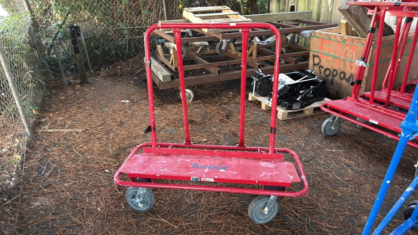 ULINE TURNER RED METAL HEAVY DUTY DRYWALL CART