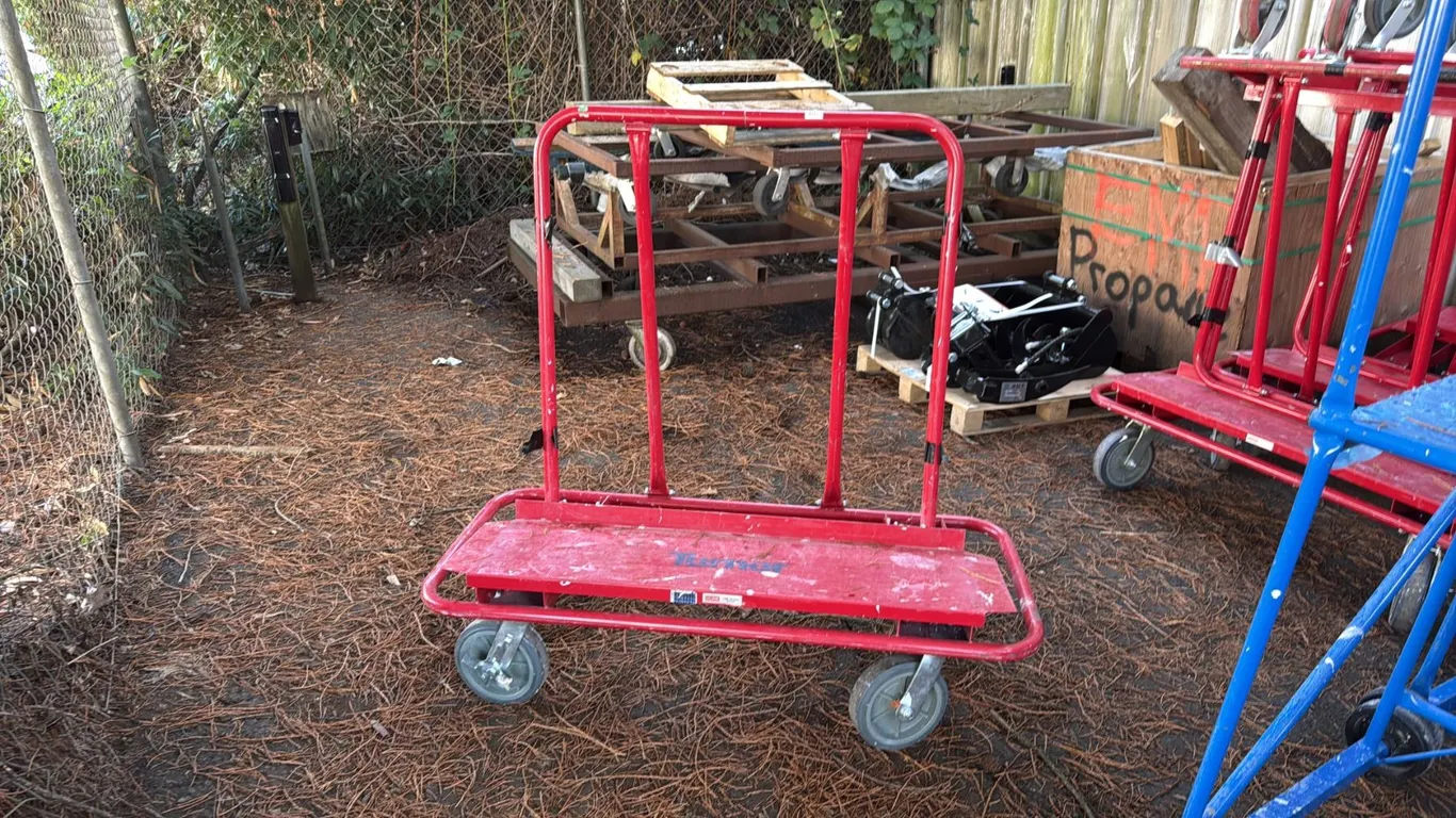 ULINE TURNER RED METAL HEAVY DUTY DRYWALL CART