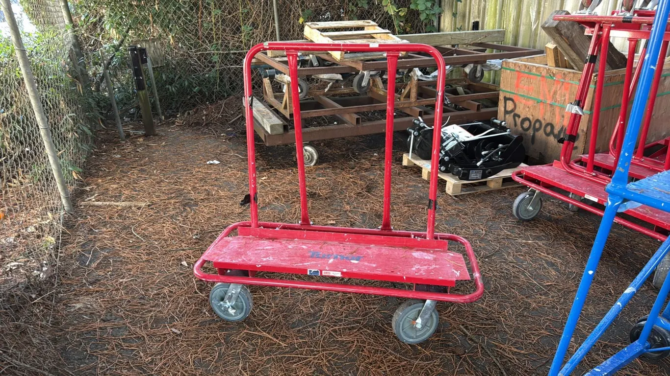 ULINE TURNER RED METAL HEAVY DUTY DRYWALL CART