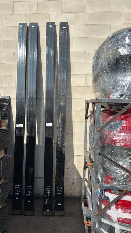 PAIR OF BLACK 10FT FORKLIFT FORK EXTENSIONS