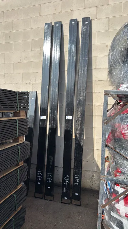 PAIR OF BLACK 10FT FORKLIFT FORK EXTENSIONS