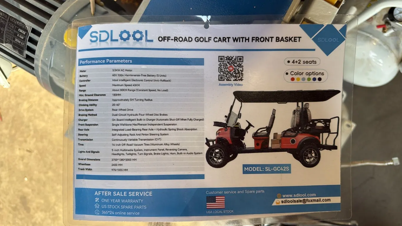 SDLOOL OFF-ROAD 4+2 SEATS ELECTRIC GOLF CART WITH FRONT BASKET
