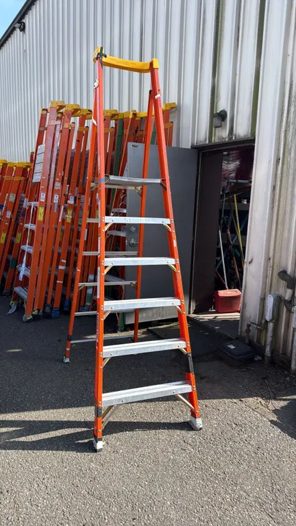 ALLRIGHT HEAVY DUTY 6' ORANGE CARBON FIBER INDUSTRIAL PLATFORM LADDER