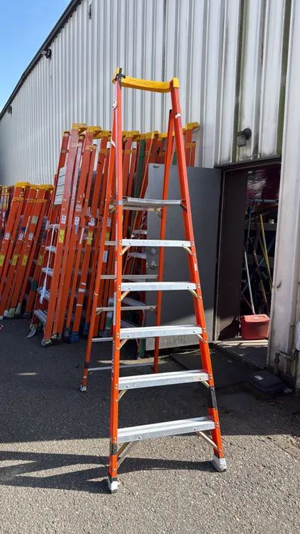 ALLRIGHT HEAVY DUTY 6' ORANGE CARBON FIBER INDUSTRIAL PLATFORM LADDER