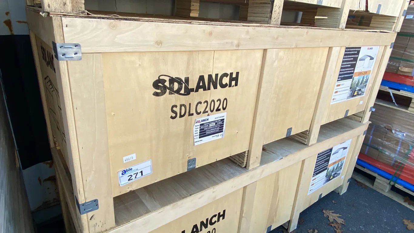 SDLANCH SDLC2020 20' X 20' ALL STEEL HIGH END CARPORT W/ OPEN SIDE WALLS *IN WOODEN CRATE*