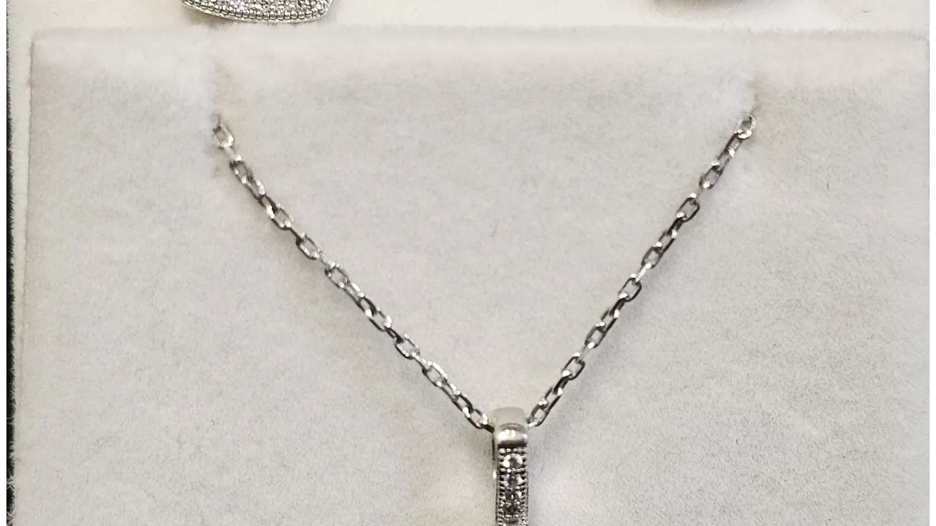 .925 STERLING SILVER SQUARE CUT CUBIC ZIRCONIA HALO PENDANT & EARRINGS SET