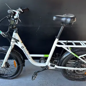 WHITE ISINWHEEL ELECTRIC BIKE CHASSIS AND GREEN OREGON NEWPORT CRUISER BICYCLE