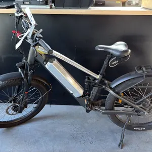 GREY/SILVER PREMIUM 500W BAFANG FULL SUSPENSION 7-SPEED E-BIKE - NO BATTERY/KEY