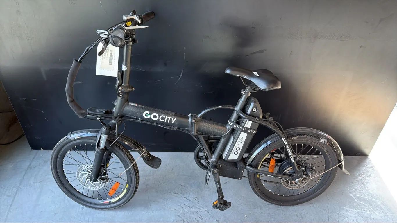 BLACK GOPOWERBIKE GOCITY 6061 ALUMINUM FOLDING COMPACT URBAN COMMUTER ELECTRIC BIKE