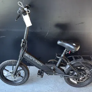 BLACK BLUTRON EB350F V2 FOLDING LOW STEP-THROUGH COMPACT COMMUTER ELECTRIC CITY BIKE NO CHARGER/KEY