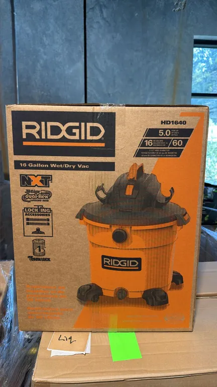 RIDGID HD1640 5.0 PEAK HP 60-LITRE INDUSTRIAL WET DRY VACUUM UNIT BLACK ORANGE HOUSING *IN BOX