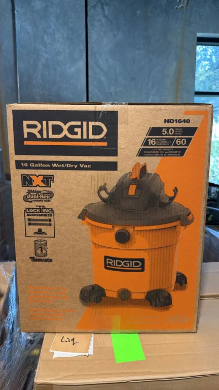 RIDGID HD1640 5.0 PEAK HP 60-LITRE INDUSTRIAL WET DRY VACUUM UNIT BLACK ORANGE HOUSING * IN BOX
