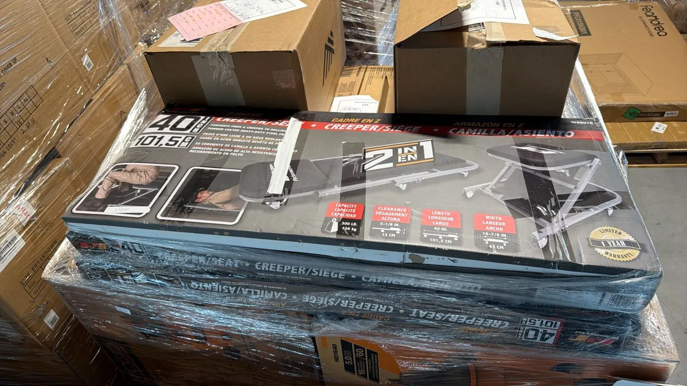 PERFORMANCE TOOL W85018 2-IN-1 Z-FRAME FOLDING CREEPER ROLLING SEAT 300-LB CAPACITY *IN BOX