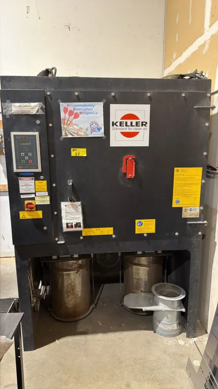 KELLER L-CUT-2-P5-B58-V COMPACT DUST & FUME COLLECTOR APPROX 55IN X 54IN X 76IN