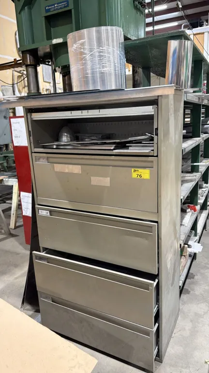 5-DRAWER METAL FILE CABINET WITH ASSORTED ALUMINUM CONTENTS APPROX 3FT X 18IN X 65IN *MUST TAKE ALL*