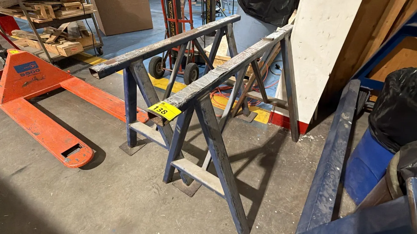 PAIR OF STEEL SAWHORSES