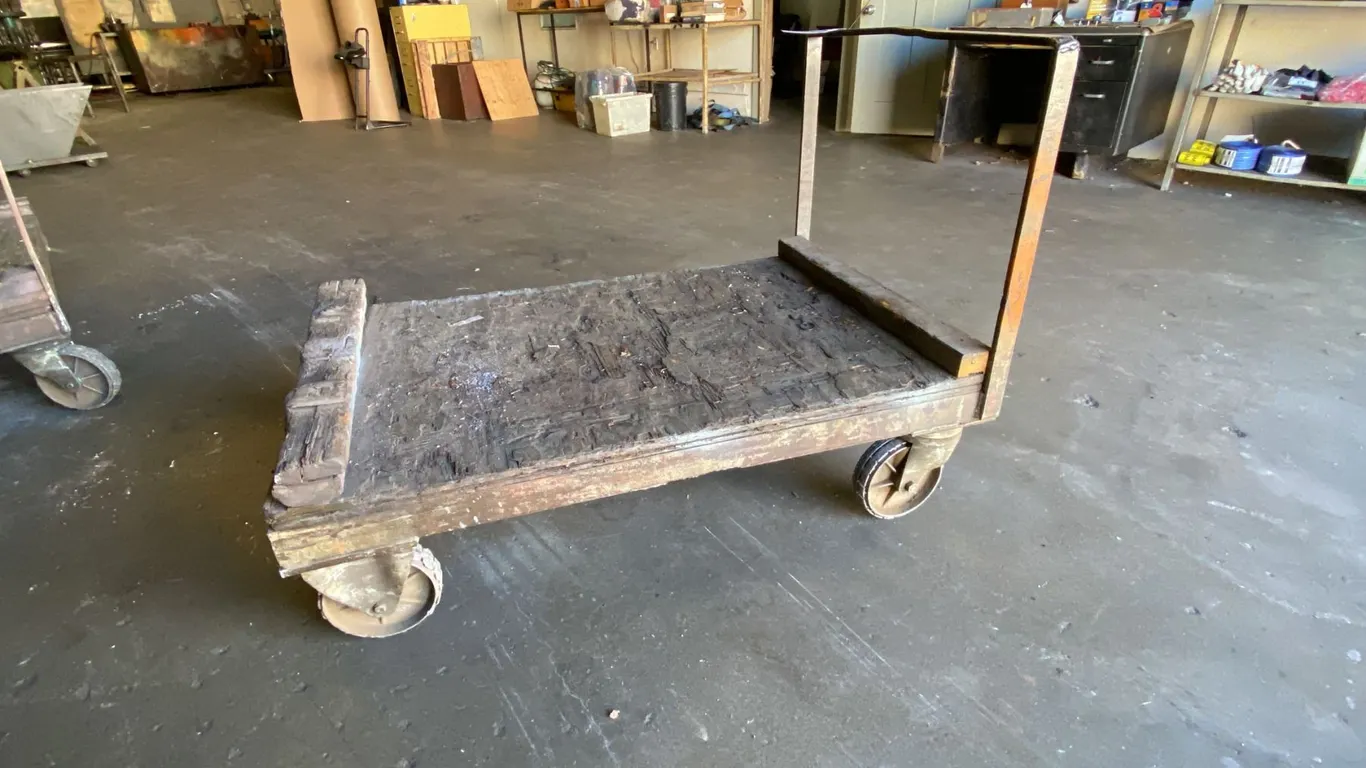 MOBILE WOOD & METAL MATERIAL CART