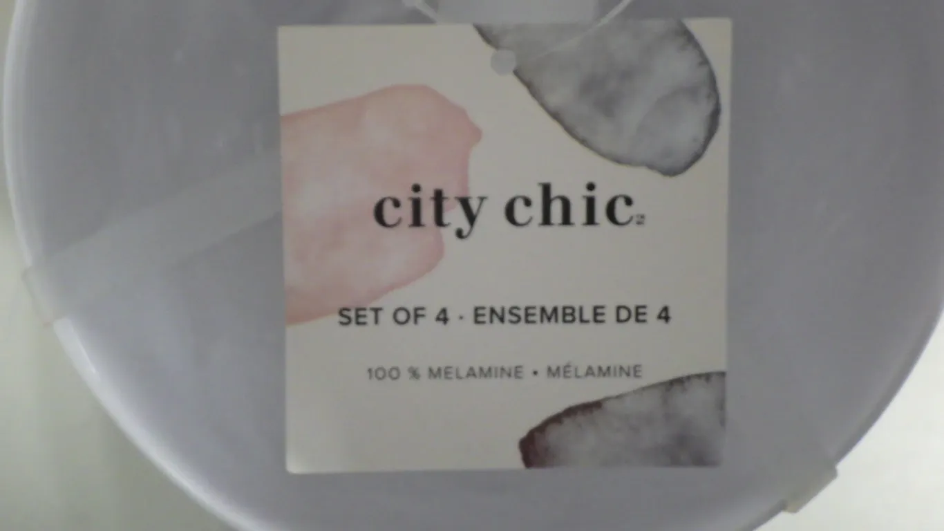 City Chic Set of 4 100% Melamine Bowls