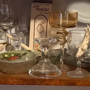 Glassware, Floral China & Serving Dishes Lot