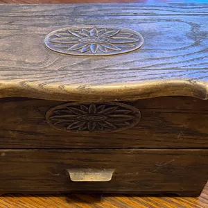 Wooden Recipe Box with Handwritten Recipes