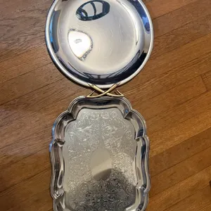 Pair of Silver-Tone Serving Trays