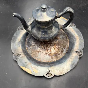 Reed & Barton Teapot with Wm. Rogers Tray