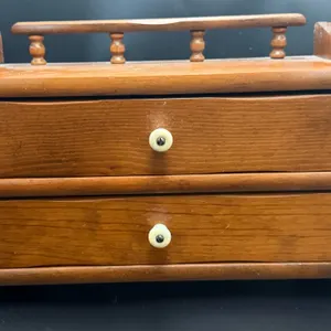 Wooden Two-Drawer Tabletop Chest