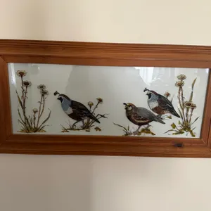 Framed Quail & Wildflower Wall Art