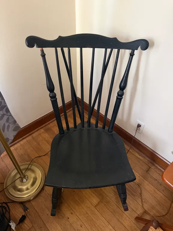 Black Wooden Spindle Back Chair