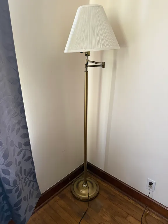 Brass-Tone Swing Arm Floor Lamp