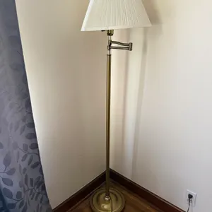 Brass-Tone Swing Arm Floor Lamp