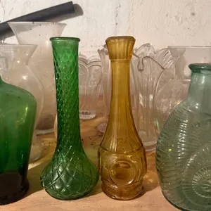 Colored Glass & Clear Vase Lot