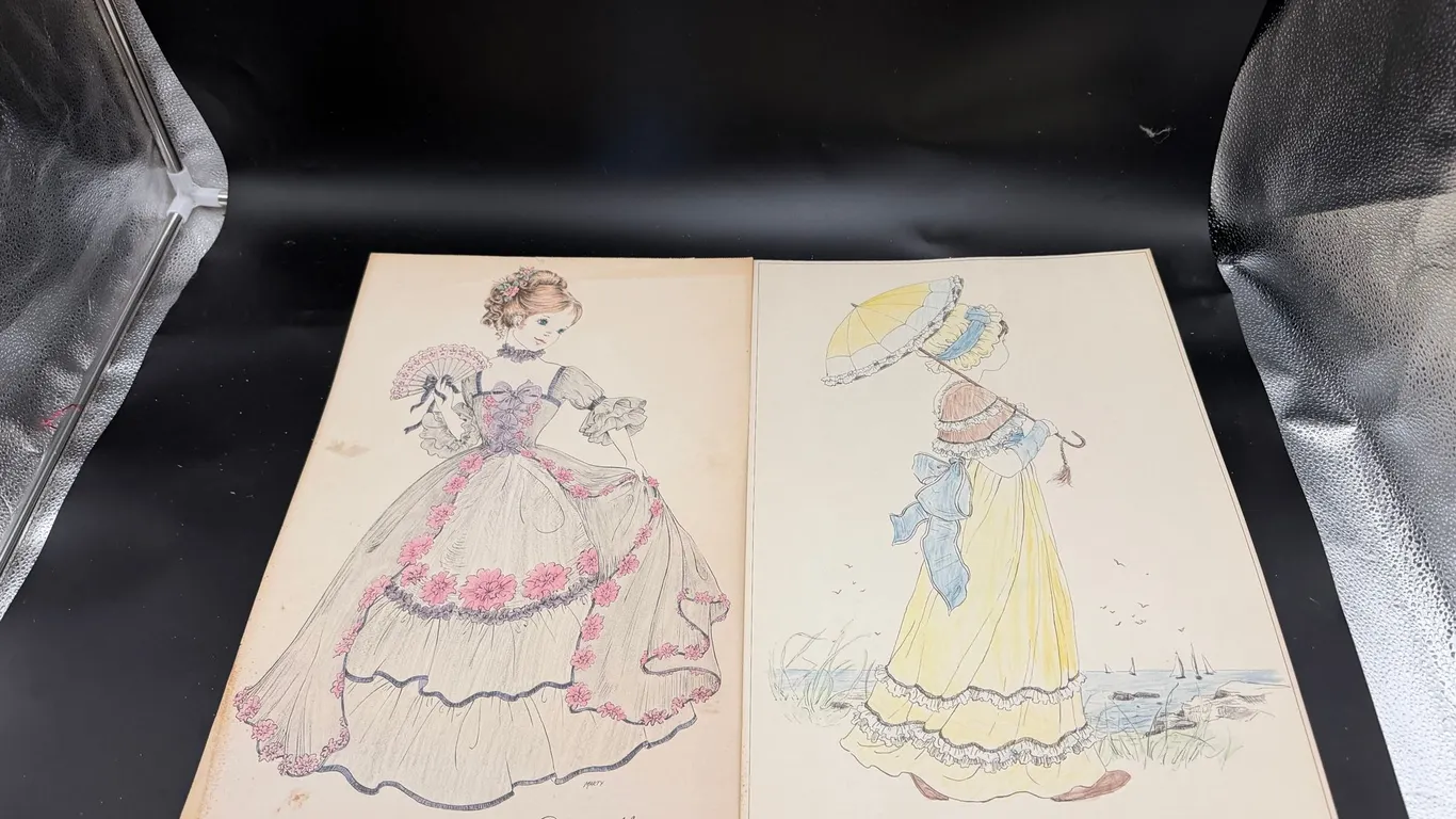 Dollie Madison & Parasol Lady Artwork Pair