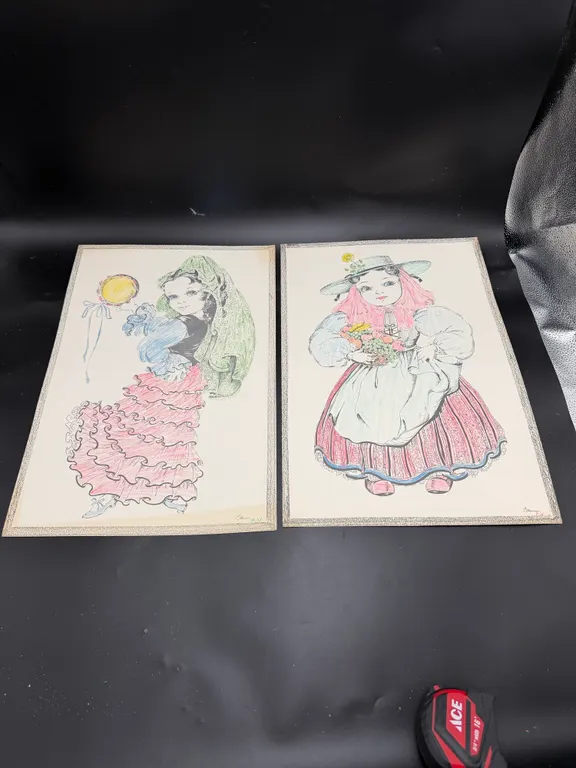 Traditional Costume Illustration Pair