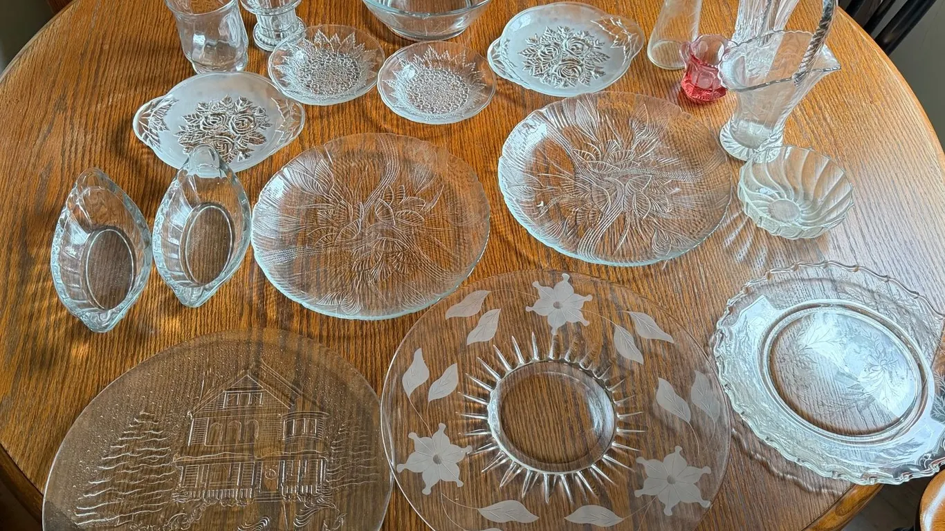 Assorted Glass Serving Dishes & Vases Lot