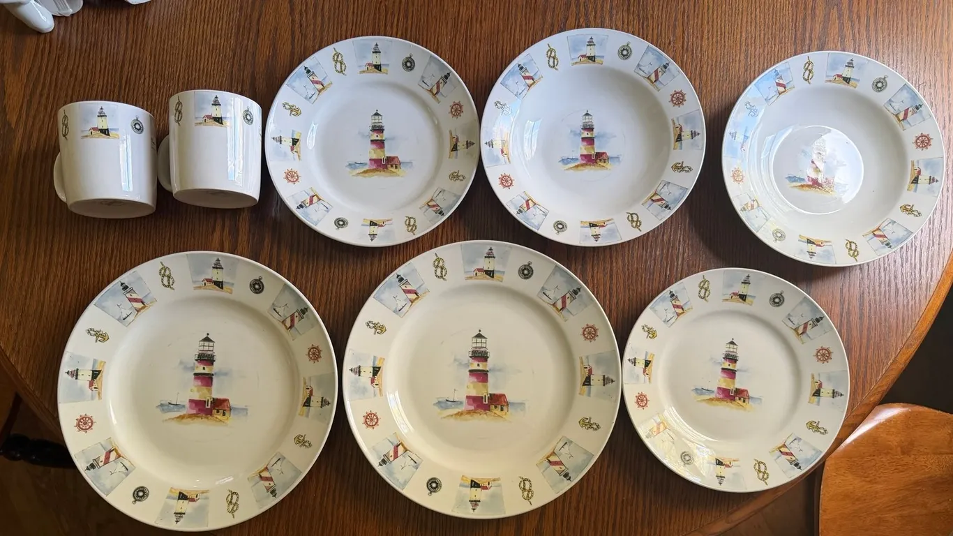 Gibson Lighthouse Dinnerware Lot