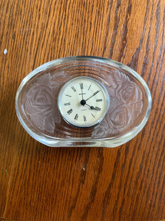 Staiger Glass Rose Quartz Clock