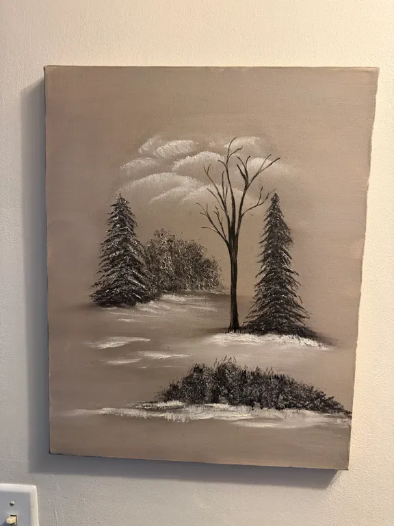 Winter Landscape Painting on Canvas