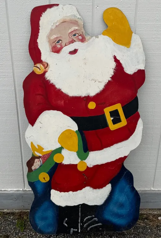 Vintage Wooden Santa Christmas Yard Decoration
