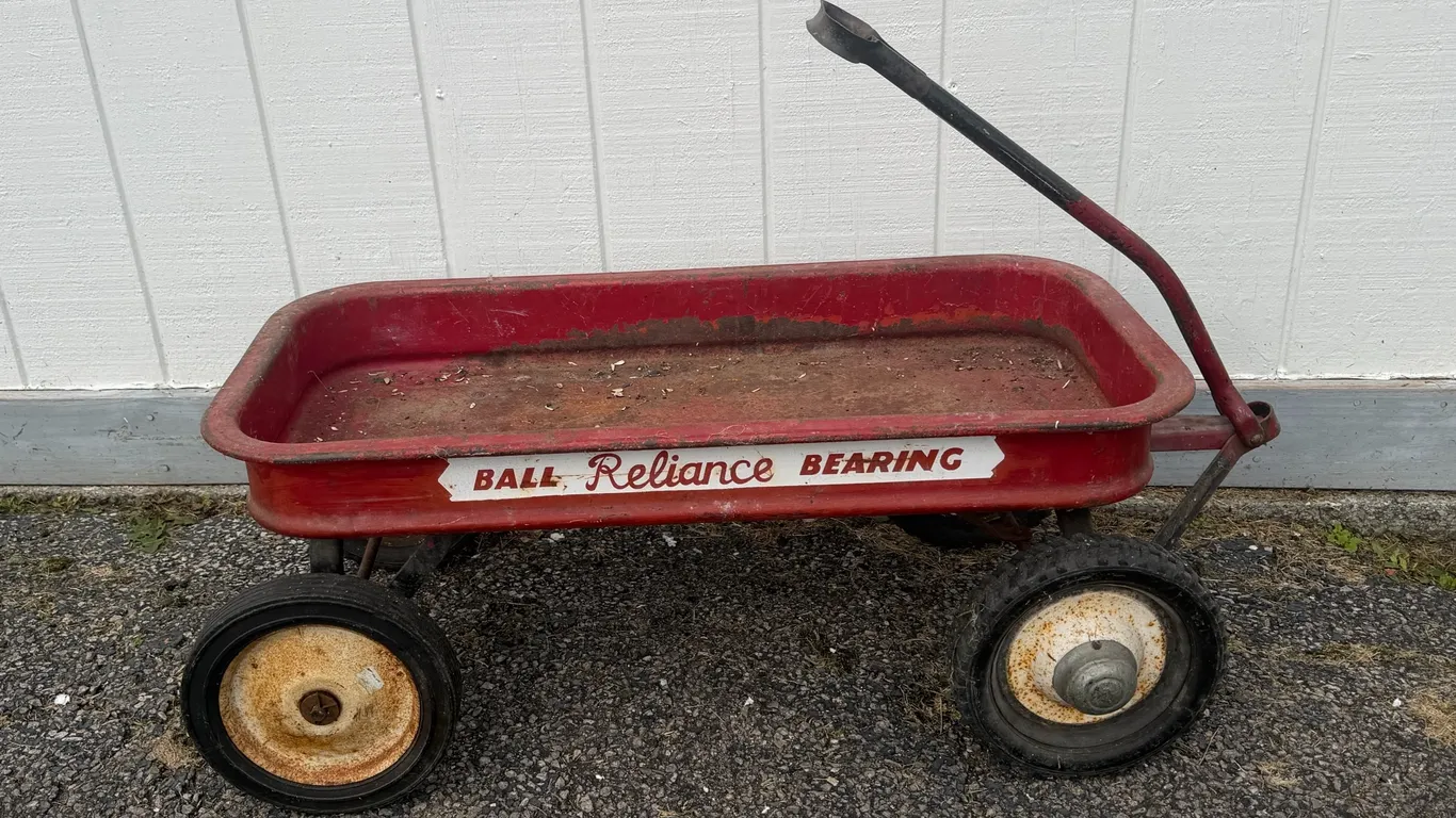 Vintage Reliance Red Metal Wagon