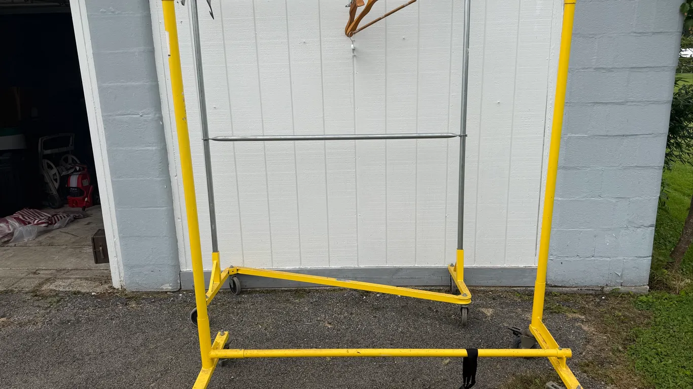 Large Industrial Rolling Clothing Rack Lot