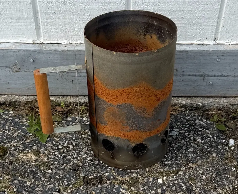 Charcoal Chimney Starter with Wooden Handle
